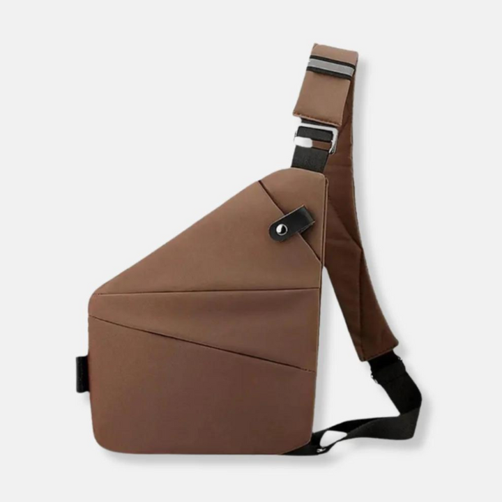 Zwarte dames anti-diefstal crossbodytas met verstelbare band en veilige ritsen.