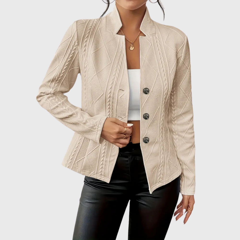 Getailleerde dames blazer, stijlvol en modieus, met knoopsluiting voor een chique look.