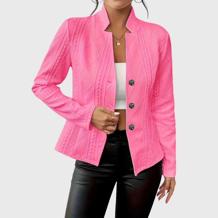 Stijlvolle dames blazer voor een modieuze casual look, met een comfortabele en elegante pasvorm.