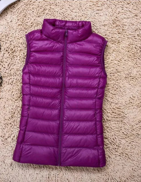 Warm en stijlvol dames vest: lichtgewicht bodywarmer, perfect als winddichte mouwloze jas.