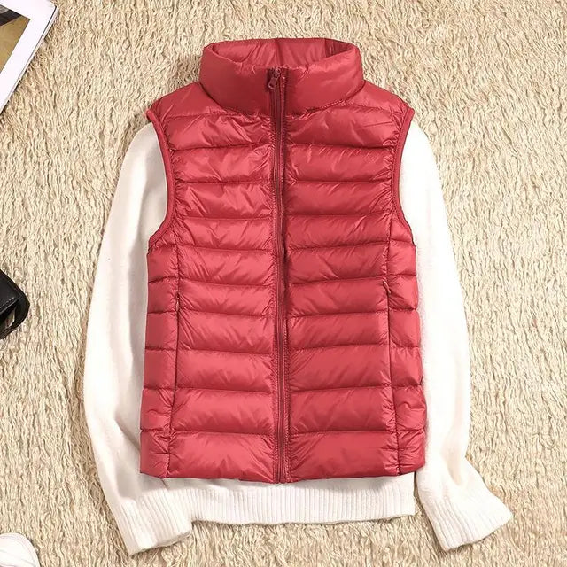 Dames wintervest: warme en winddichte bodywarmer voor vrouwen, biedt bescherming bij koud weer.