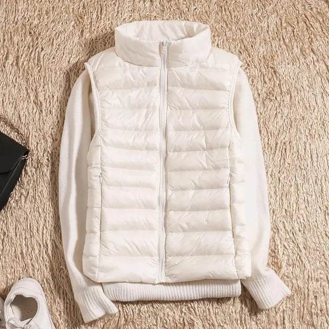 Modieuze mouwloze jas voor dames, een lichtgewicht en warme bodywarmer voor lente en herfst.