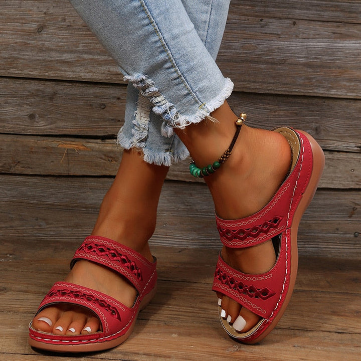 Dames boho sandalen; comfortabele platte zomer sandalen voor een stijlvolle look.