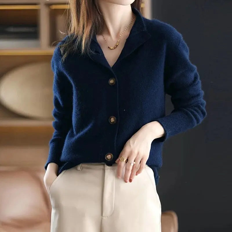 Dames cardigan vest met knopen, ideaal voor lente/herfst, kantoor of casual mode.