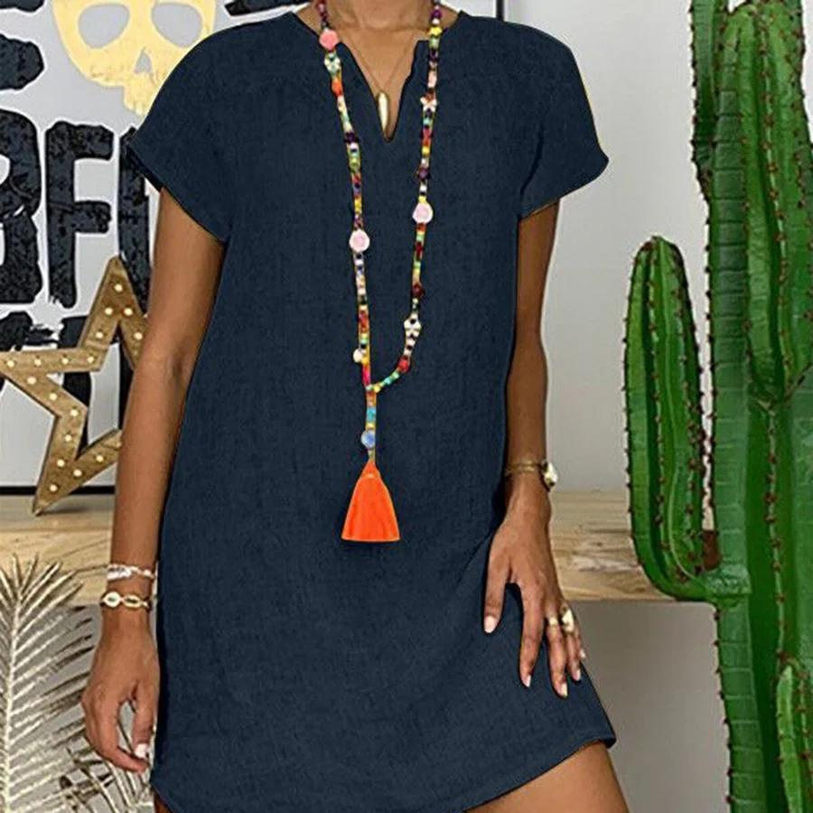 Comfortabele en stijlvolle minijurk, perfect voor vrouwen die van luchtige zomerkleding houden.