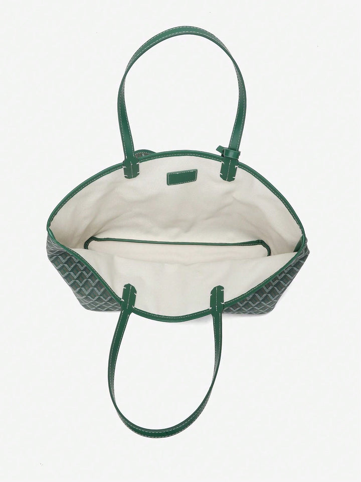 Stijlvolle dames handtas, een ruime casual tote bag van lichtgewicht PVC voor dagelijks comfort.