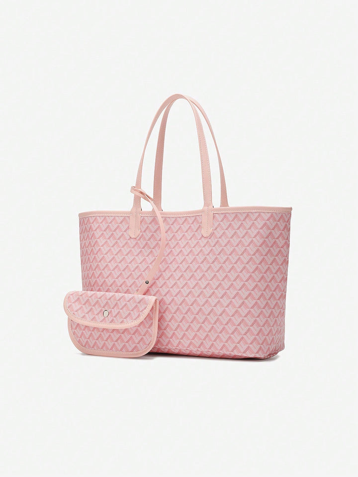 Praktische PVC tote bag voor dames, ruime lichtgewicht handtas met een casual, trendy uitstraling.