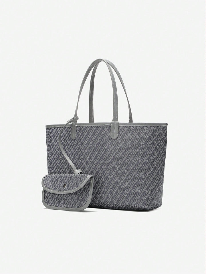 Dames accessoires: een ruime, lichtgewicht PVC tote bag, perfect als casual schoudertas voor elke gelegenheid.