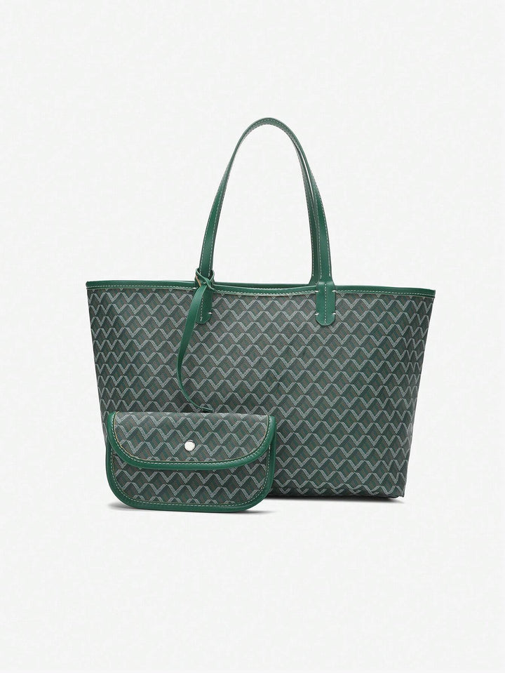 Lichtgewicht PVC schoudertas, een ruime en trendy handtas voor dames, geschikt voor elke casual outfit.