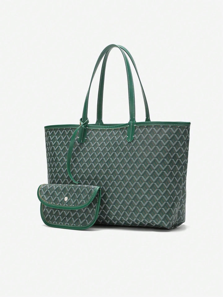 Dagelijkse schoudertas voor dames, een praktische en ruime PVC tote bag, modern en makkelijk te dragen.