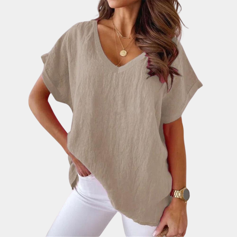 Dames casual T-shirt met ronde hals, ideaal voor dagelijkse, comfortabele stijl.