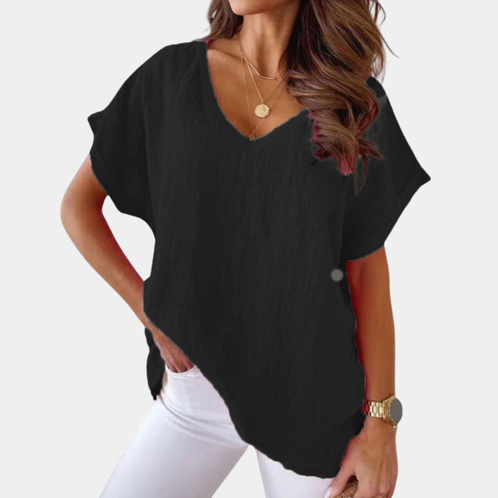 Comfortabel dames T-shirt van zachte stof, perfect voor een stijlvolle, ontspannen look in de zomer.