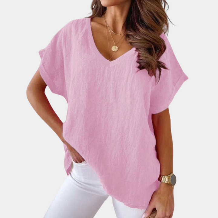 Veelzijdig dames basisshirt met ronde hals, casual chic voor elke dag.