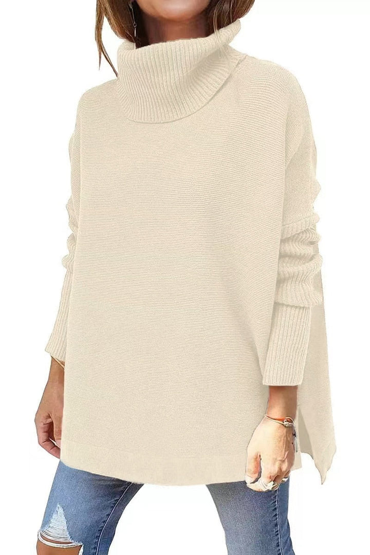 Dames comfortabele coltrui met ruime pasvorm, ideaal voor casual herfst- en winterdagen.
