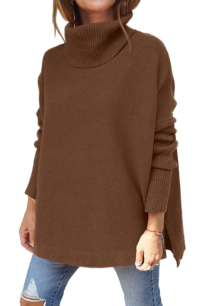 Zachte dames coltrui met royale pasvorm, een modieuze keuze voor herfstmode en relaxte outfits.