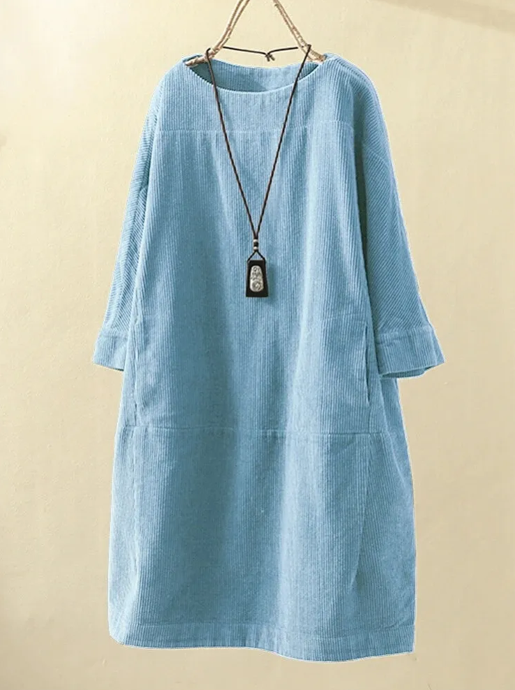 Dames zomer midijurk met korte mouwen, een luchtige en comfortabele keuze voor elke gelegenheid.