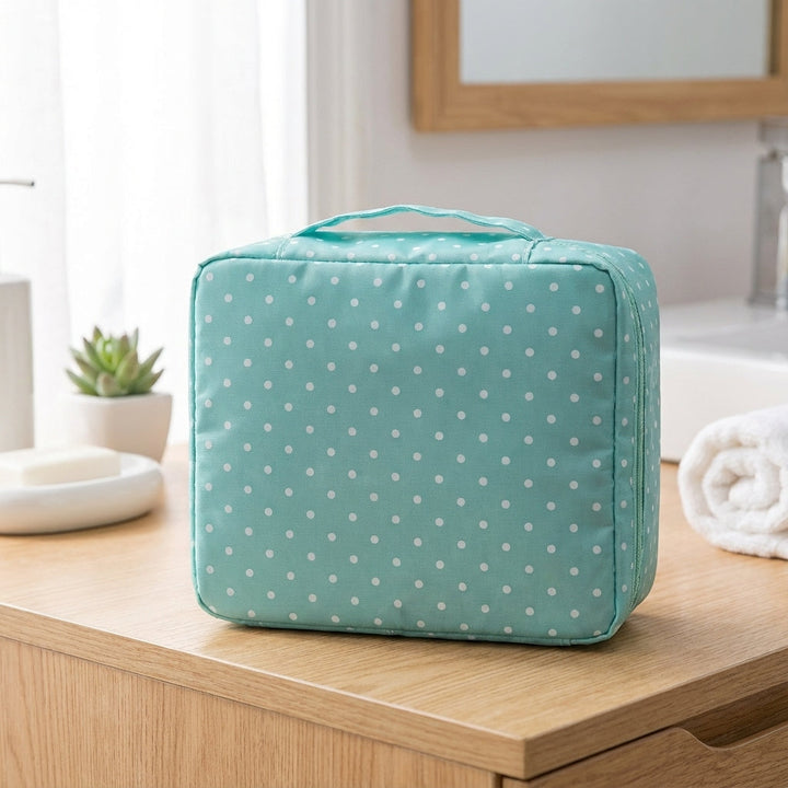 Dames compacte make-up reistas, perfecte organizer voor cosmetica en schoonheidsproducten.