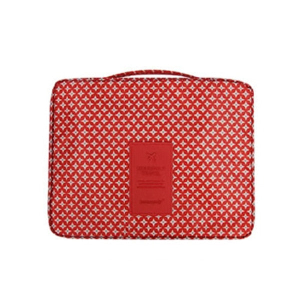 Elegante compacte make-up tas, waterdicht en duurzaam, essentieel voor reizen.