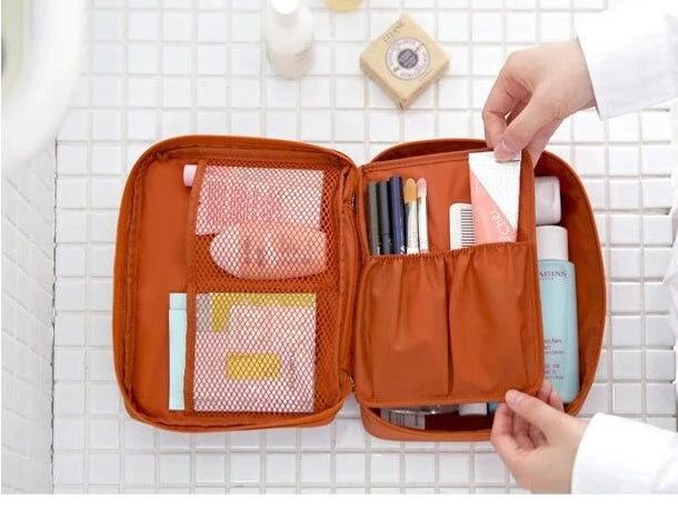 Waterdichte cosmeticatas voor dames, compacte organizer voor make-up en toiletartikelen.