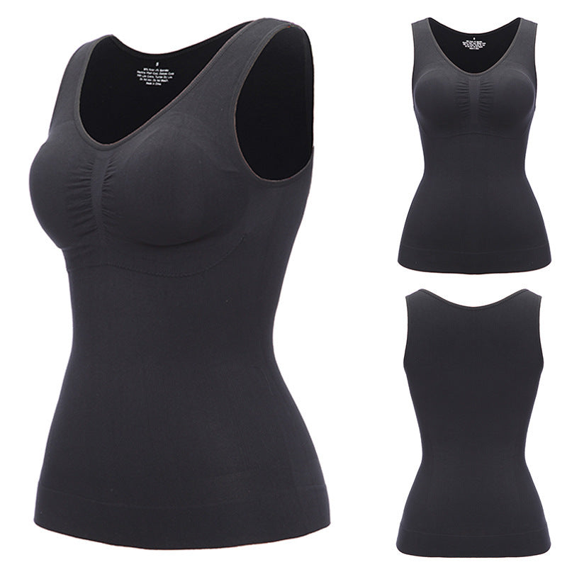 Naadloze corrigerende tanktop dames met comfortabele ingebouwde BH.