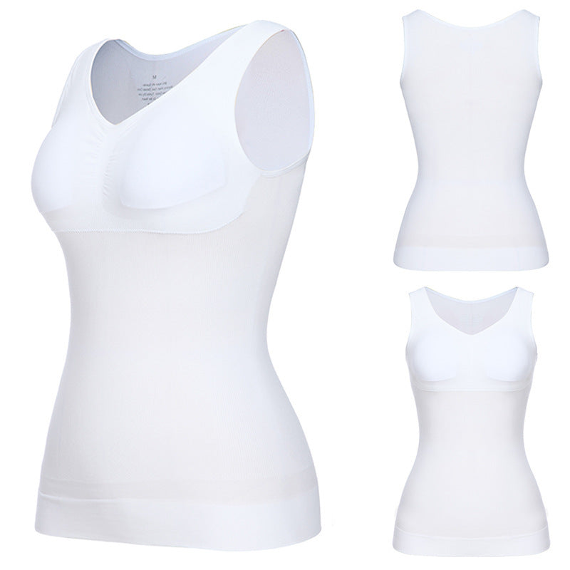 Shapewear dames tanktop zwart met corrigerende werking en beugel-vrije BH.