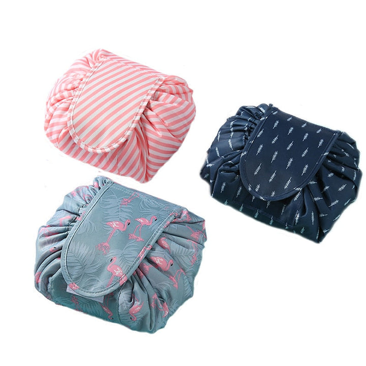 Dames cosmeticatas met trekkoord, ideaal als opvouwbare reis organizer en waterdichte toilettas voor make-up.