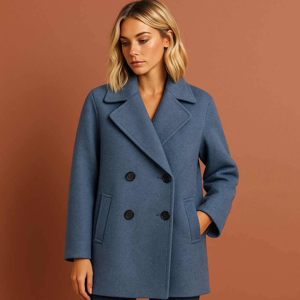 Elegante dames lange jas, perfecte bovenkleding; klassieke dubbel geknoopte mantel voor de modebewuste vrouw.