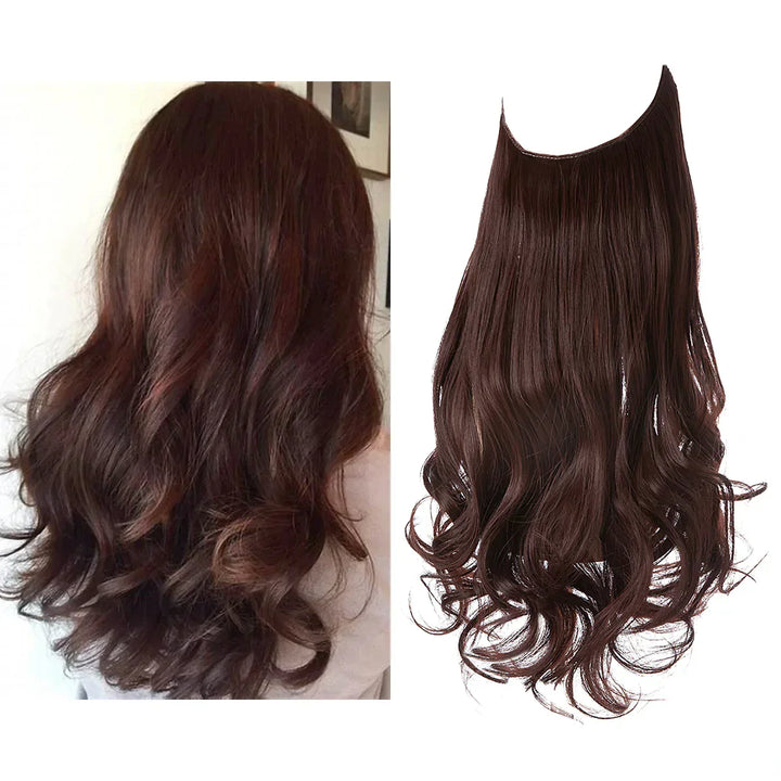 Donkerbruine echt haar extensions, perfect voor diepte, volume en een glamoureuze look.