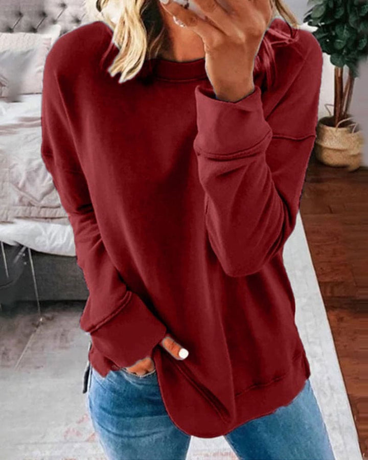 Dames effen sweatshirt, comfortabel en casual, ideaal voor een relaxte maar stijlvolle dag.