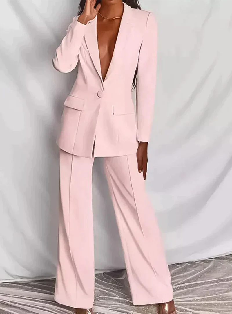 Dames zakelijke anzug set: een chique blazer en elegante broek voor een stijlvolle, professionele uitstraling.