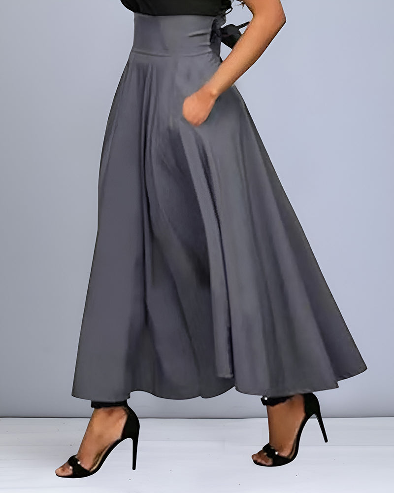 Elegante dames lange rok, hoge taille, modieuze en veelzijdige keuze voor elke gelegenheid.