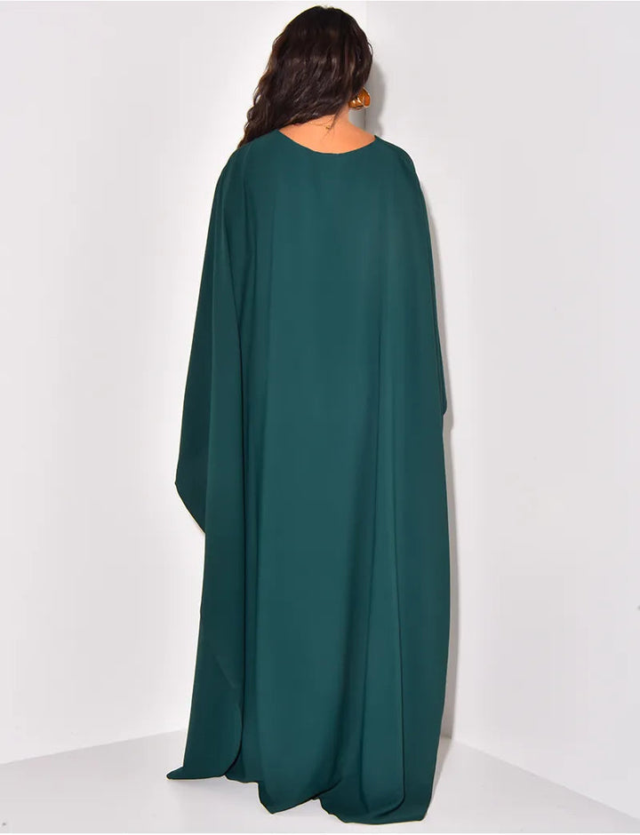 Elegante dames maxi jurk, de perfecte abaya voor bescheiden mode. Vloeiende en verfijnde kleding.
