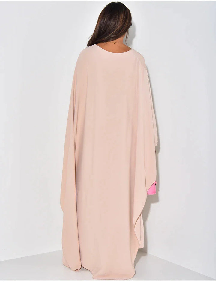 Dames abaya in maxi-stijl. Comfortabele lange jurk, ideaal voor een feestje of als elegante zomerjurk.