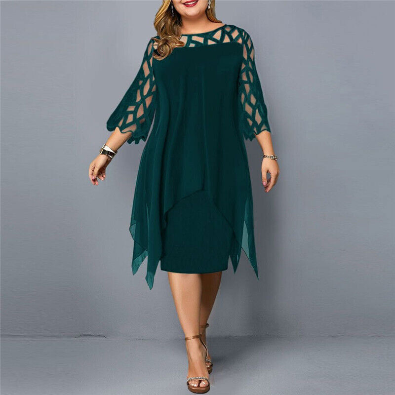 Comfortabele plus size midi jurk, oversized design, elegant en een must-have voor zomerse vrouwenmode.