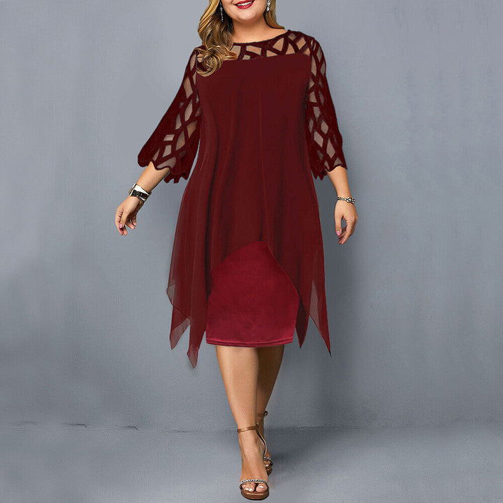 Veelzijdige dames midi jurk, oversized pasvorm, ideaal als comfortabele casual of elegante look.