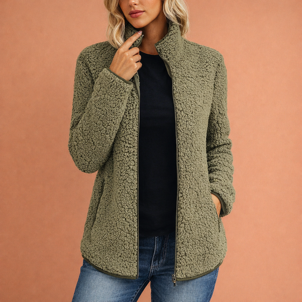 Veelzijdig dames fleece vest met rits en hoge kraag, perfect als bovenkleding.