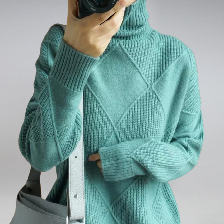 Casual chique dames coltrui met hoge col, gebreid voor optimale warmte en stijl.