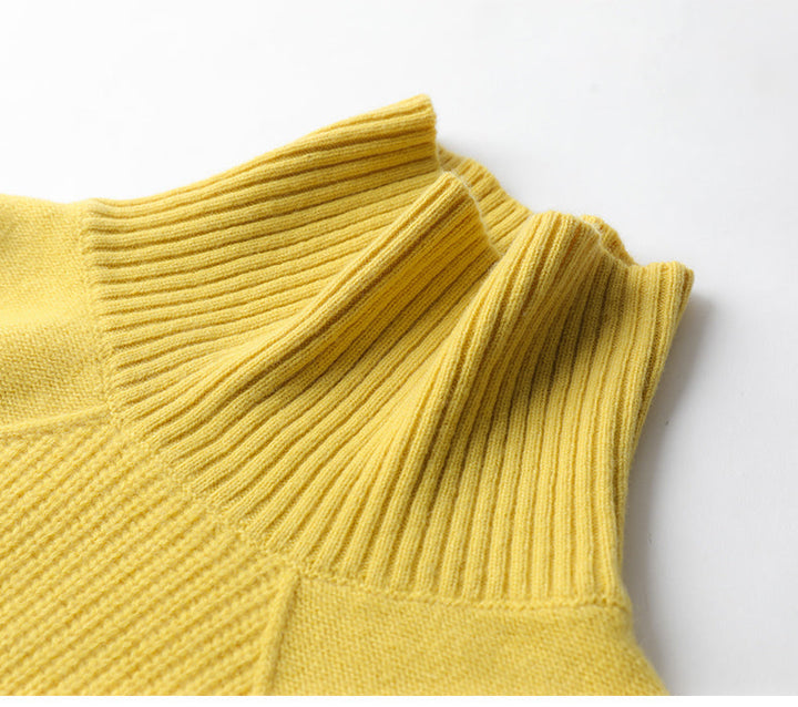 Trendy dames coltrui met hoge kraag, comfortabel en warm, ideaal voor herfst/winter.