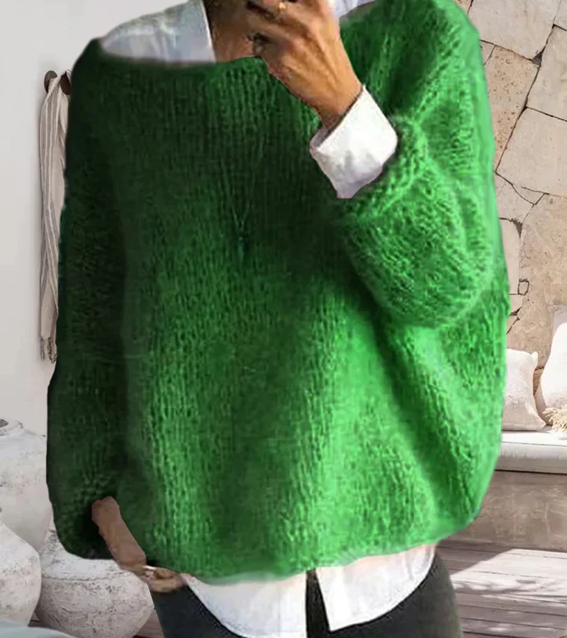 Comfy oversized dames trui, warm en gebreid, ideaal voor dagelijks gebruik.