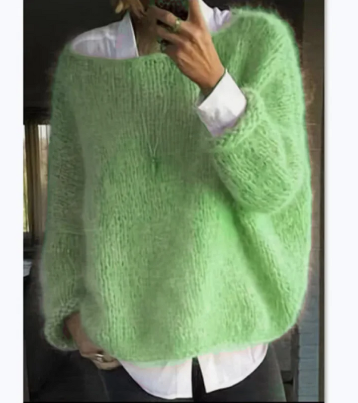 Stijlvolle casual dames trui, gebreid met boothals, warm en veelzijdig.