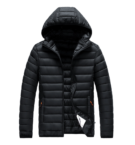 Dames gewatteerd jack met capuchon en rits, ideaal voor winter en herfst.