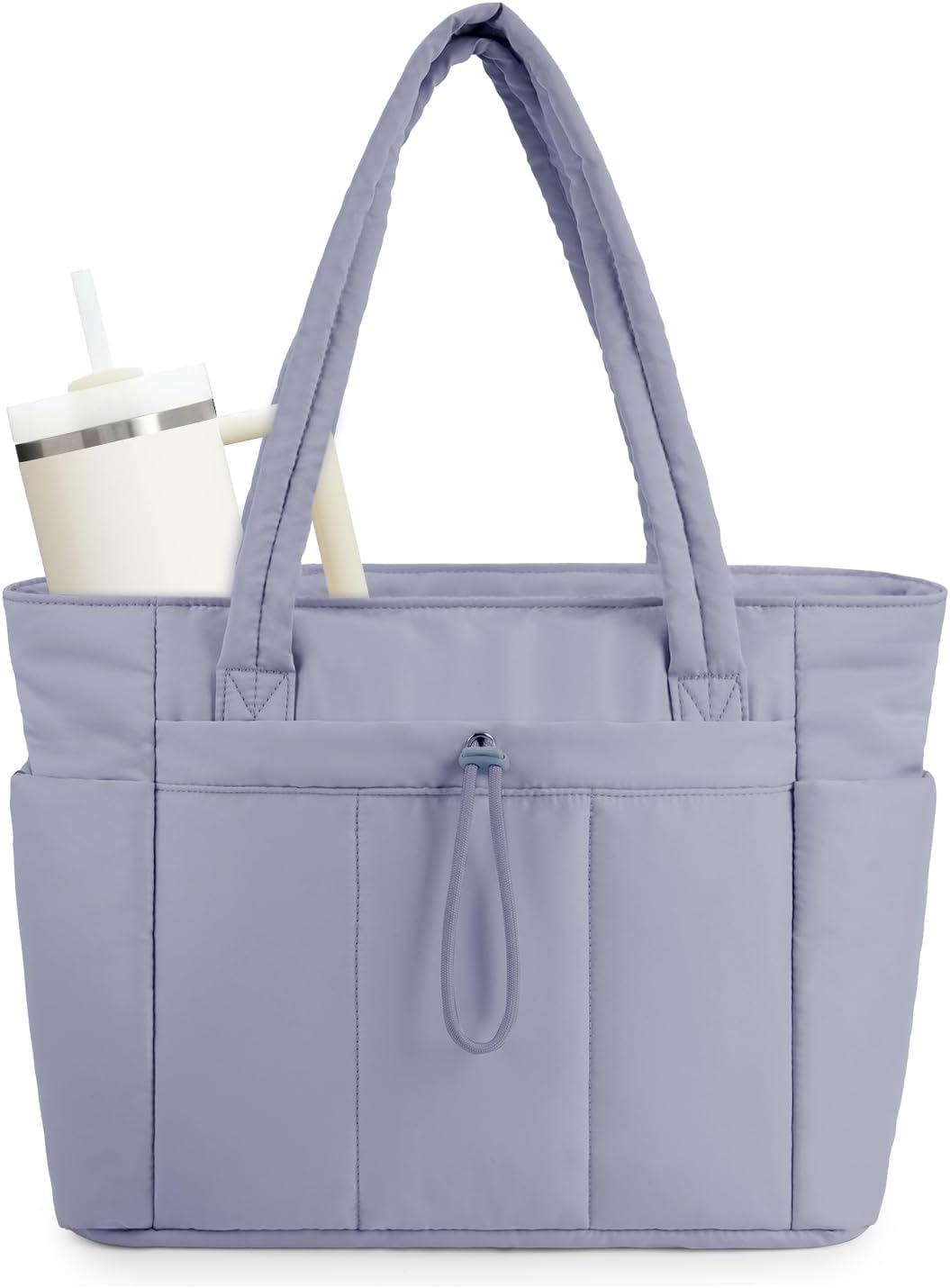 Dames laptop tas: gewatteerde puffer schoudertas met beschermend vak voor je laptop.