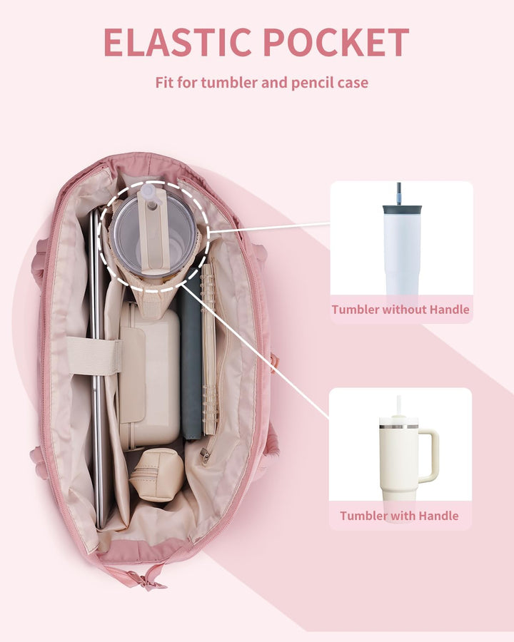 Veilige laptop opslag in de puffer schoudertas, een ideale werktas voor dames.