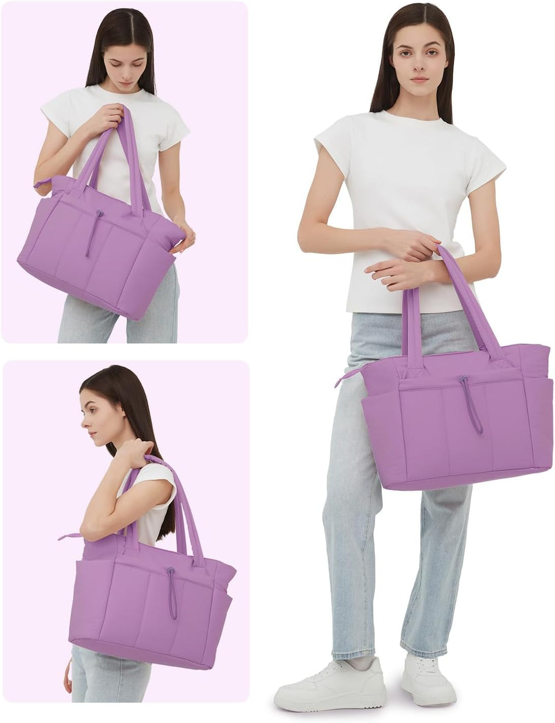 Lichtgewicht gewatteerde tote bag, perfect voor dagelijks gebruik en als reistas.