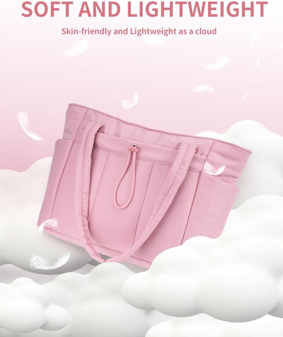 Dames schoudertas: trendy, gewatteerd puffer design, met essentiële laptopvak & bekerhouder.