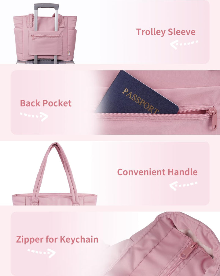 Multifunctionele gewatteerde tote bag voor dames, ideaal als reistas en werktas.