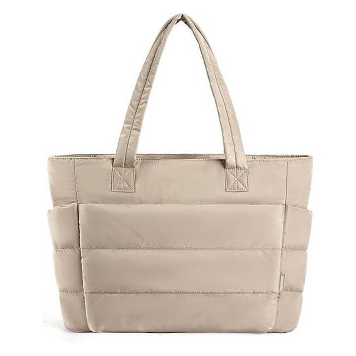 Zachte, gewatteerde dames schoudertas in trendy puffer stijl. Een comfortabele handtas voor dames.