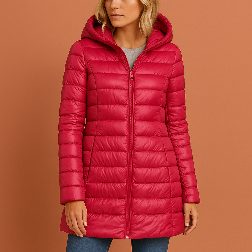 Comfortabele dames winterjas, gewatteerd en modieus, met afneembare capuchon voor elke gelegenheid.