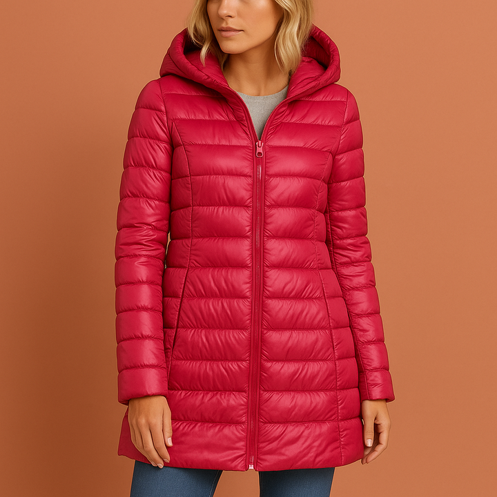 Comfortabele dames winterjas, gewatteerd en modieus, met afneembare capuchon voor elke gelegenheid.