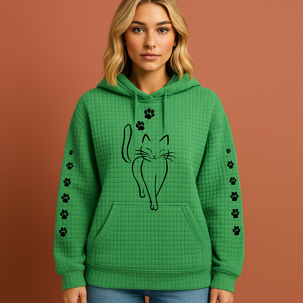 Dames hoodie in modieuze stijl; een warme en comfortabele trui, essentieel voor je herfst/winter kledingkast.